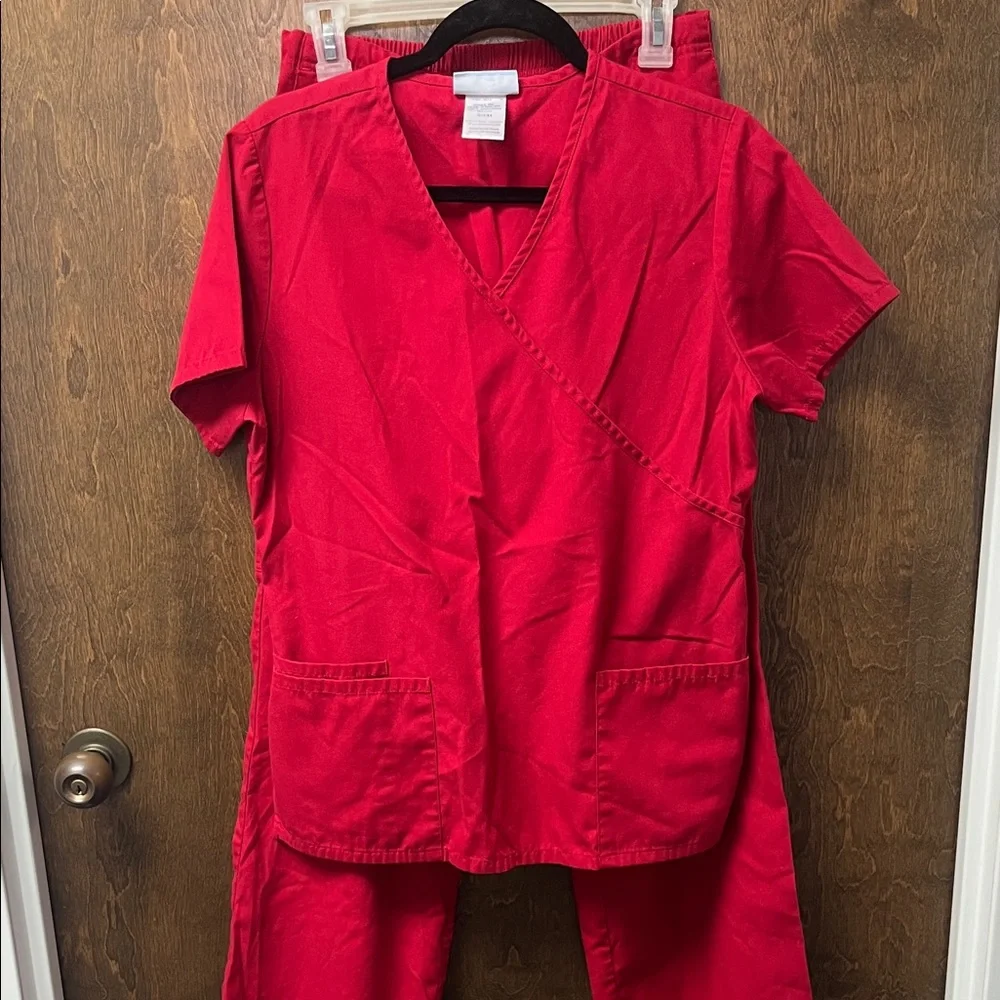 SB scrubs Red Scrub Set size small top extra small bottoms - Picture 3 of 7